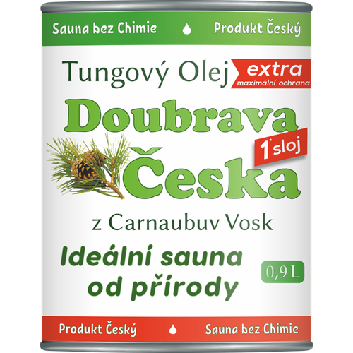 Тунговое масло с карнаубским воском Дубрава Чешска экстра для бани, сауны и не только 0,9 л.