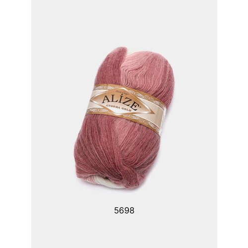 Пряжа Alize Angora Gold Batik , Цвет Марсала пряжа alize angora gold 5 шт в упак светлый джинс alize angoragold 221