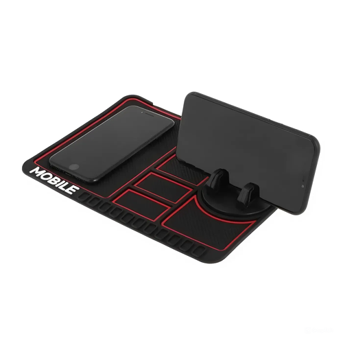 Противоскользящий автомобильный коврик и держатель телефона ForAll, красный