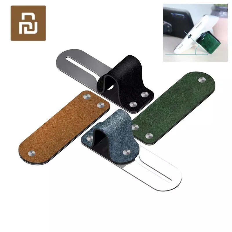 Держатель для кольца на палец из кожи + нержавеющая сталь для Xiaomi iPhone Huawei