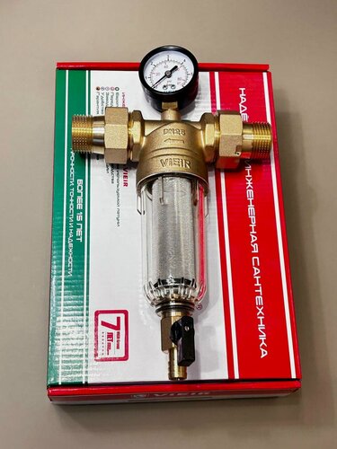 Изображение товара Самопромывной фильтр с манометром 1" ViEiR (JC156), для холодной воды