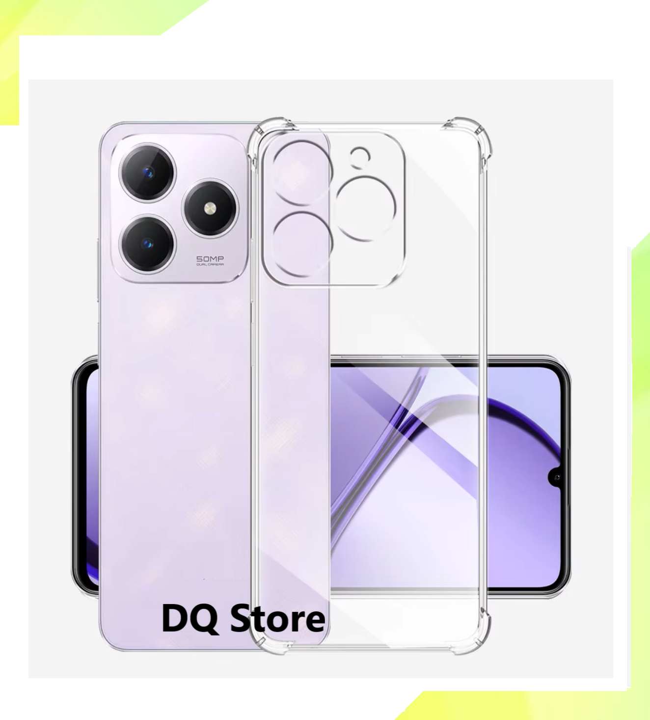 Прозрачный противоударный cиликоновый чехол для Realme C61 / Realme C63 / Реалми Ц61 / Реалми Ц63 . Бампер с защитой камеры и усиленными углами. — фото 1
