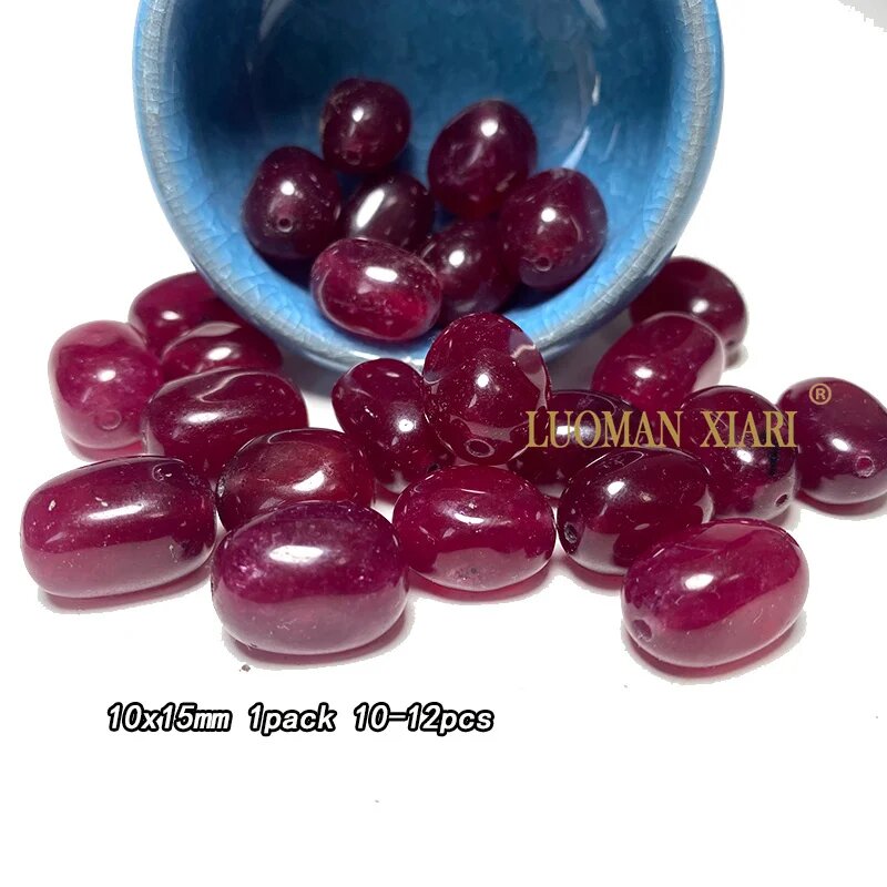 Халцедон бусины LUOMAN XIARI темно-красные