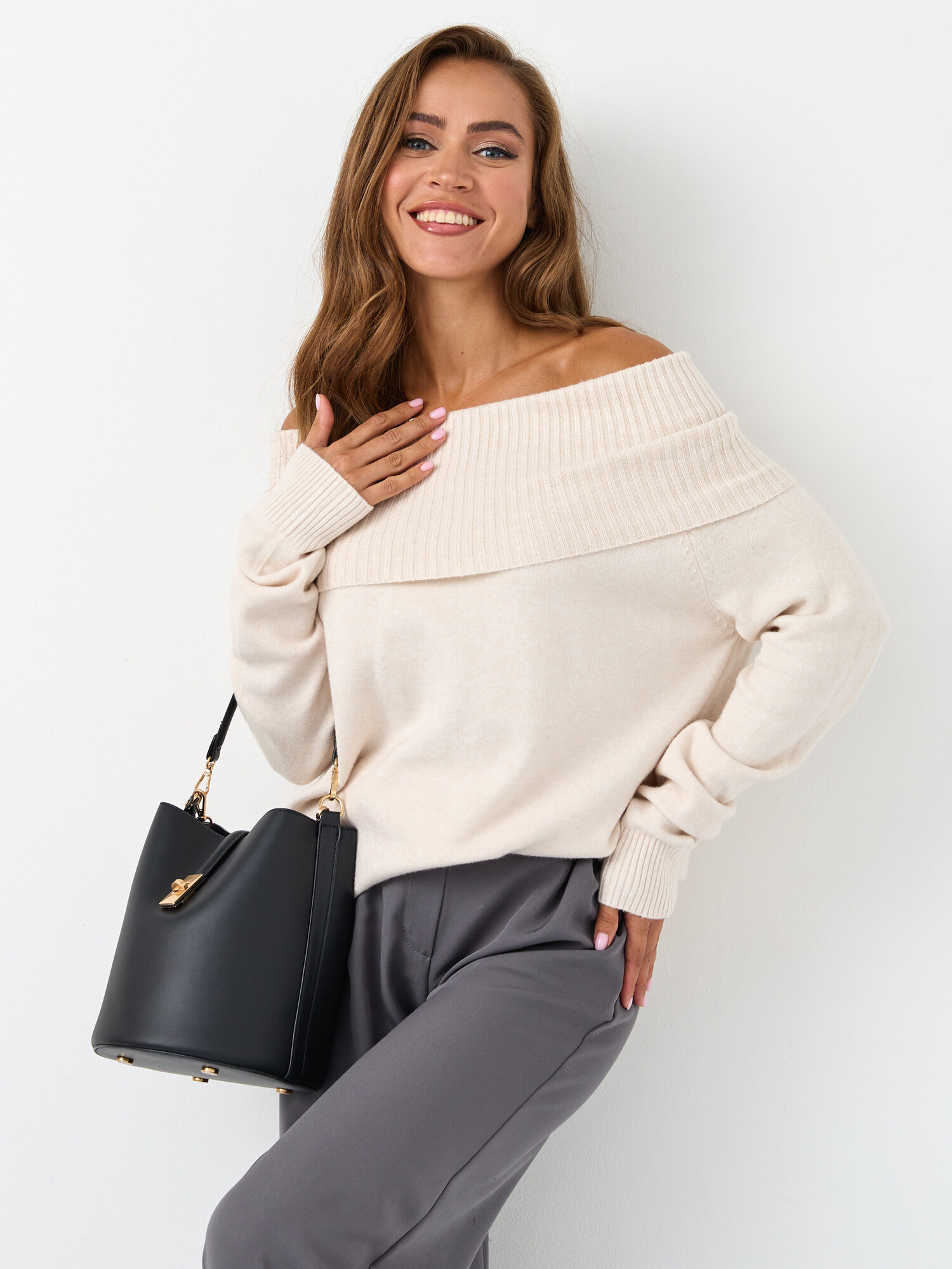 Джемпер Sansa, размер L-XL, светло-бежевый