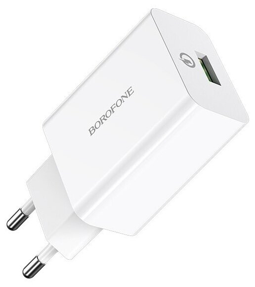 Сетевой адаптер для смартфона / быстрая зарядка / Quick Charge 3.0, 18W, 3A, с кабелем Type-C / белый