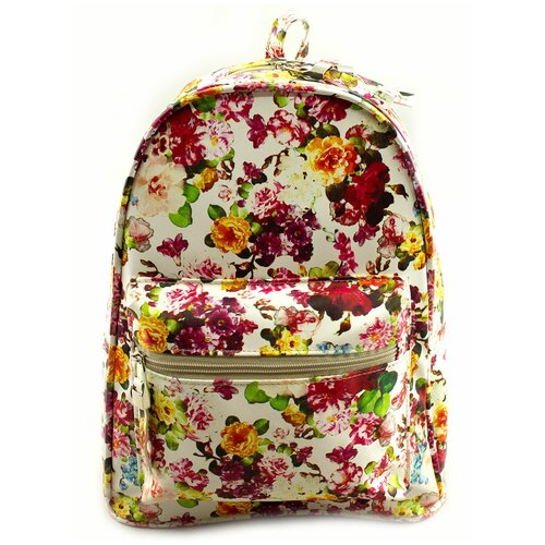 фото Рюкзак женский bitex 28-2 белая экокожа, цветы