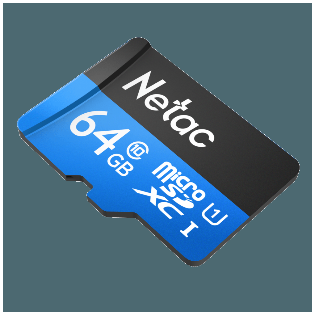 Карта памяти Netac MicroSD 64GB U1C10 80Mb/s+adp