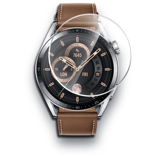 Гидрогелевая защитная пленка на Huawei Watch GT 3 46mm(Хуавей вотч ДжиТи 3 46мм)на часы прозрачная силиконовая клеевая основа полноклеевая 2 шт Brozo комплект 2 шт глянцевая гидрогелевая защитная пленка для экрана часов huawei watch d гидрогелевая пленка на хуавей вотч д