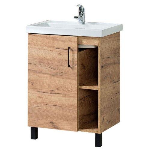 Тумба для ванной Лофт с раковиной 60 см, дуб