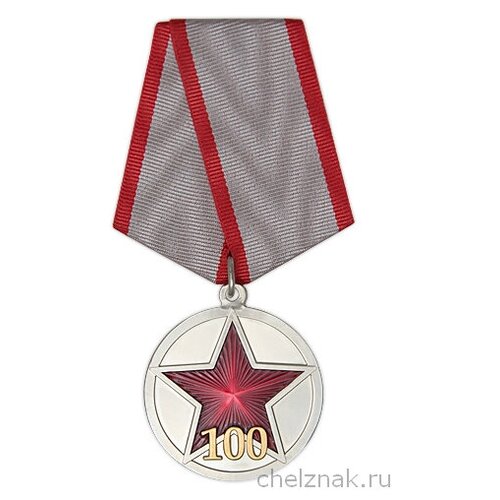 медаль сувенирная с местом для гравировки цвет серебристый диаметр 5 см 005 Медаль «100 лет РККА» d 34 мм с бланком удостоверения