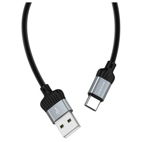 Кабель Borofone BX28 Dignity, USB - Type-C, 3A, 1 м, ПВХ, металлик, шт кабель borofone bx28 dignity usb type c 3a 1 м пвх чёрный