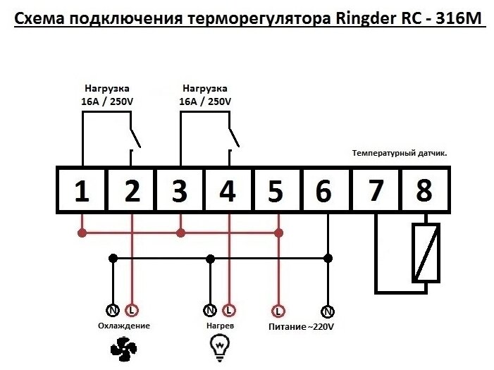 Терморегулятор Ringder RC-316M 16А - фотография № 2