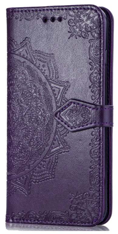 Чехол-книжка MyPads с тиснением для Sony Xperia 10 III (10-3) фиолетовый с красивыми загадочными узорами женский детский прикольный необычный