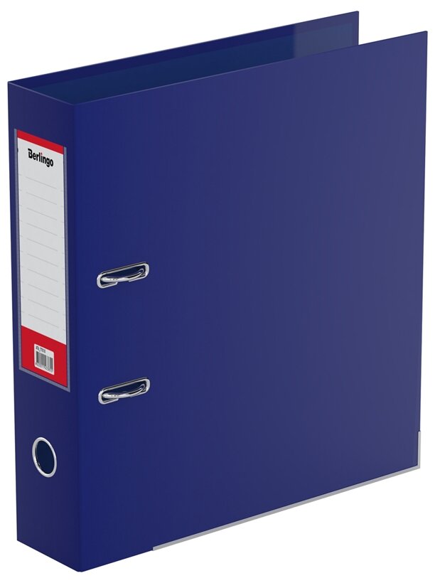 Berlingo папка-регистратор с карманом на корешке и металлической окантовкой А4, бумвинил, 70 мм, синий