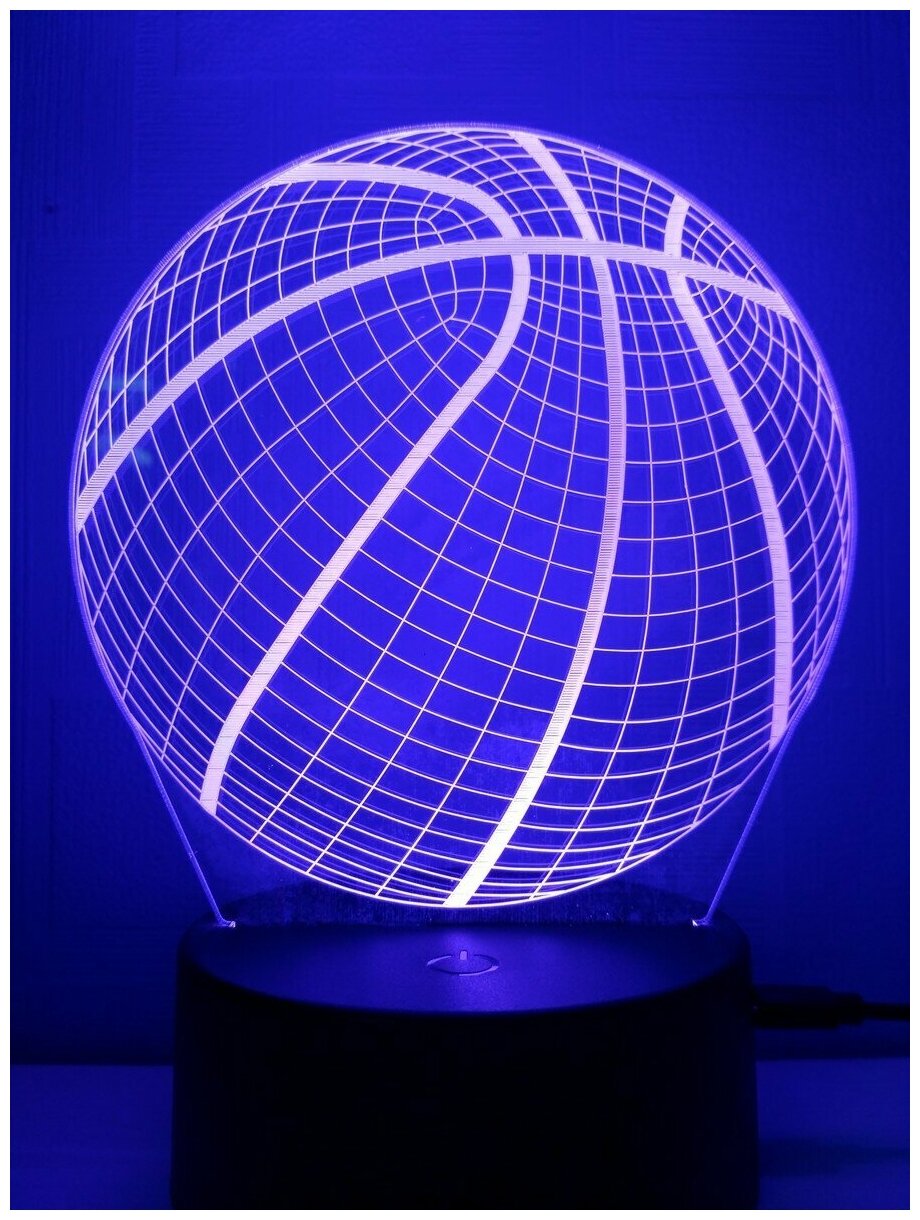 Светодиодный ночник 3Д "Баскетбольный мяч" - фотография № 1