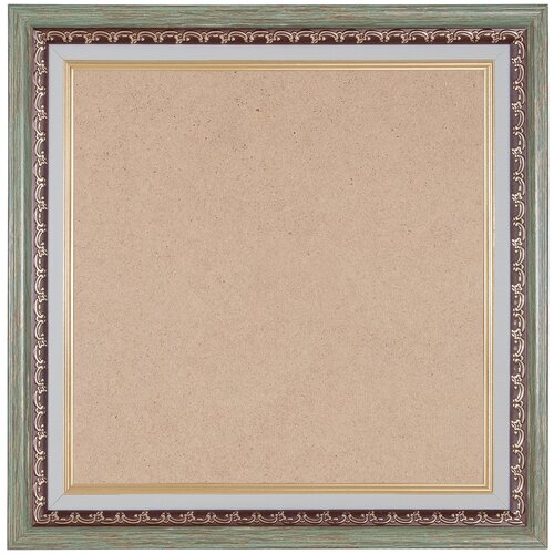 Рама багетная VIDA-ART 35х35см, с ДВП, цвет: изумрудный с золотом