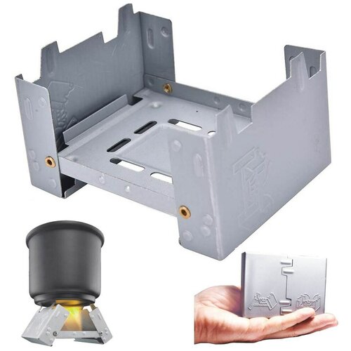 Горелка-плита портативная, складная для сухого горючего Outdoor folding stove outdoor grill mini charcoal stove folding grill outdoor square wood stove camping folding barbecue equipment cooking supplies