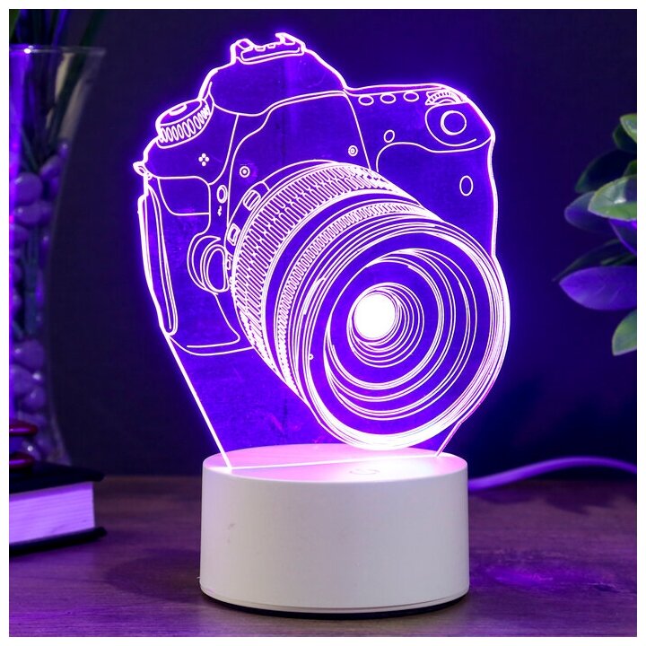 Светильник "Фотоаппарат" LED RGB от сети 9,5х12х17см - фотография № 1