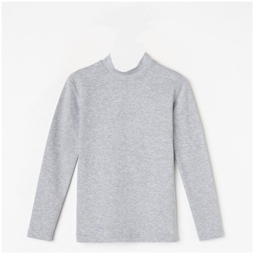 фото Школьная водолазка для мальчика, цвет серый меланж, рост 158 см basia