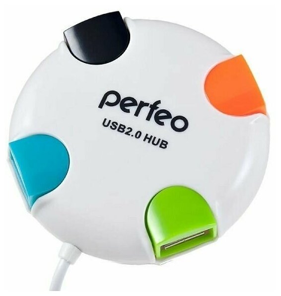 USB-Концентратор Perfeo 4 Port, (PF-VI-H020 White) белый