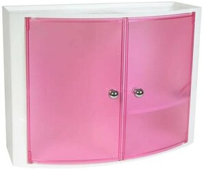 Шкафчик для ванной 084, прозрачно-розовый