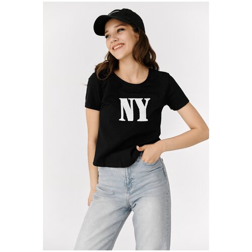 фото Футболка натали, размер 48, черный