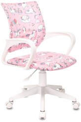 Кресло детское BUROKIDS 1 W розовый единороги, ткань / Компьютерное кресло для ребенка, школьника, подростка
