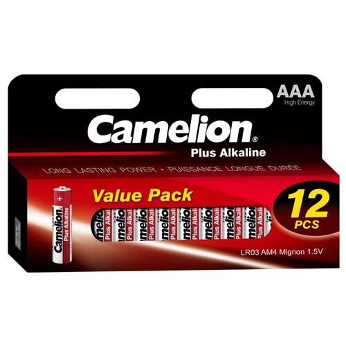 Батарейка Camelion Plus Alkaline AAA, в упаковке: 12 шт.