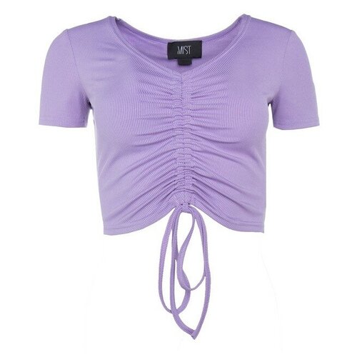 фото Кроп-топ mist, размер 48-50, белый, черный, фиолетовый