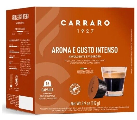 Кофе в капсулах Carraro Aroma Espresso 16шт - фото №1
