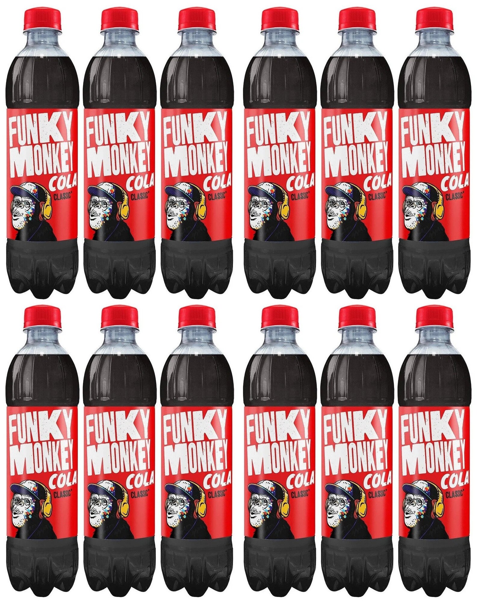 Газированный напиток FUNKY MONKEY Cola Classic 0,5 л. х 12 шт. ПЭТ