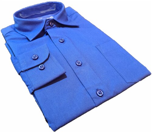 Школьная рубашка, размер 122, синий