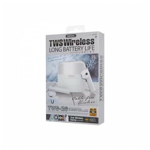 Беспроводные наушники TWS Remax TWS-26 BT5030mAh4ч белые 149900₽