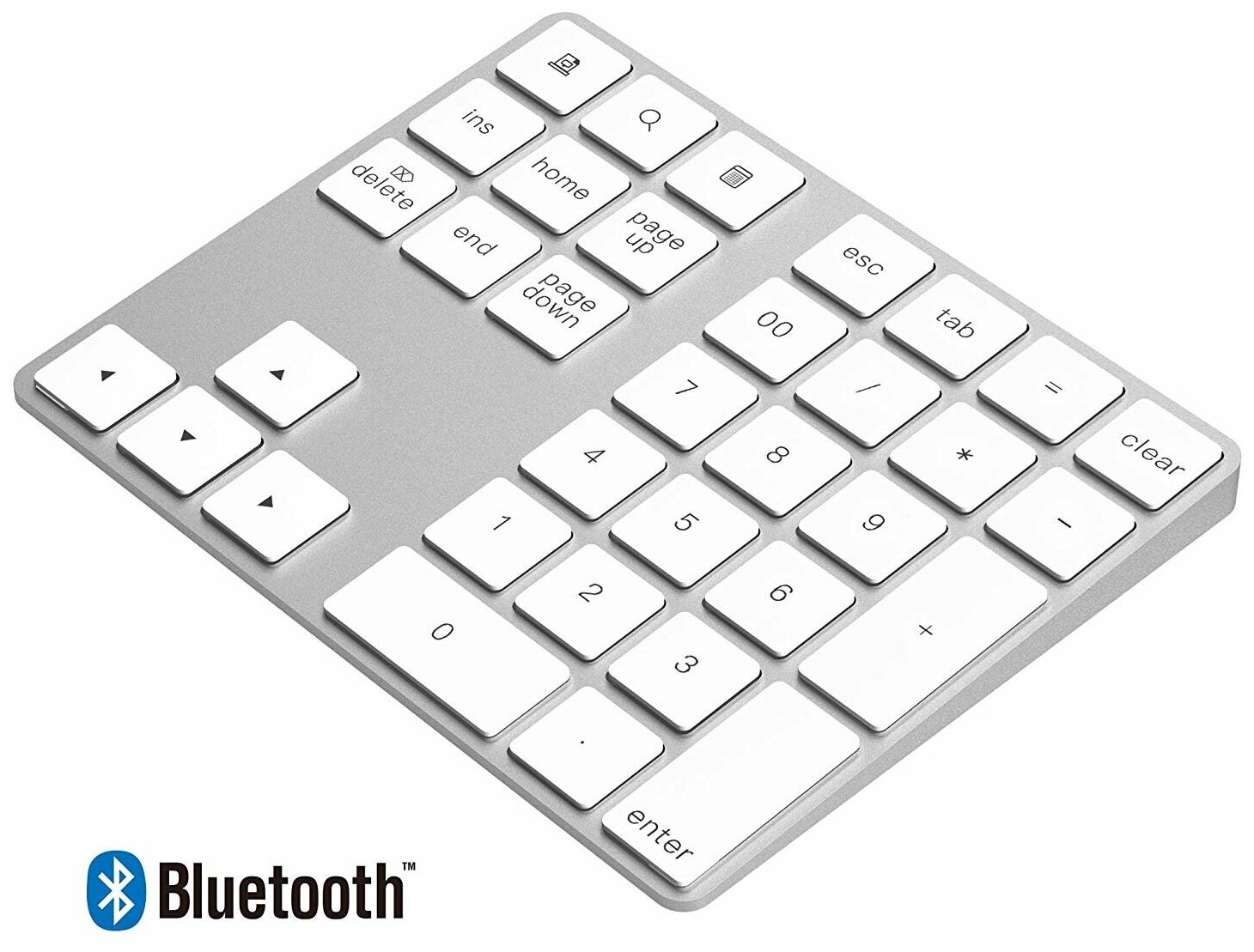 Клавиатура беспроводная JD-Tec BTJ-34k для Macbook 34 клавиши серебристая / Цифровой блок для ноутбука