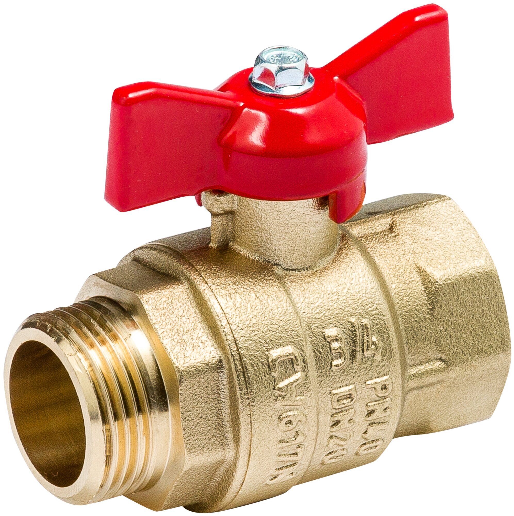 фото Кран шаровый латунный Dist СТАНДАРТ ВР-НР бабочка