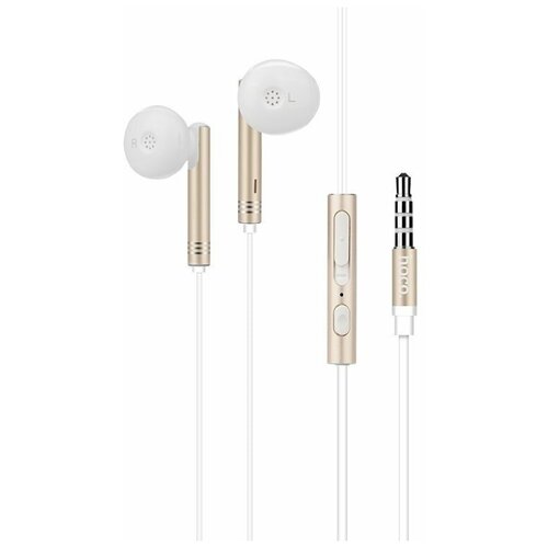 Проводные наушники HOCO M26 Zorun Jack 35mm 12 м золотой контроллер с микрофоном 55000₽