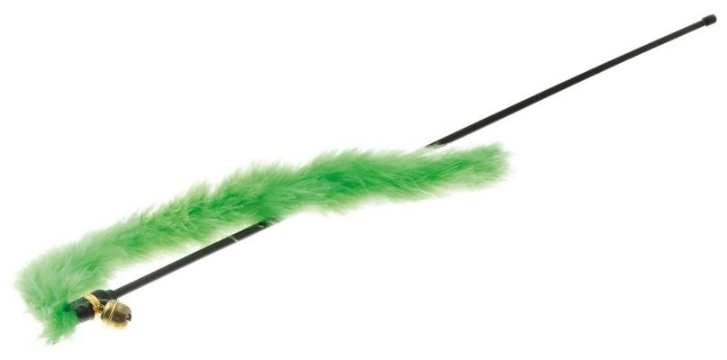 Дразнилка (myPet) зеленая с хвостом 30 см и колокольчиком