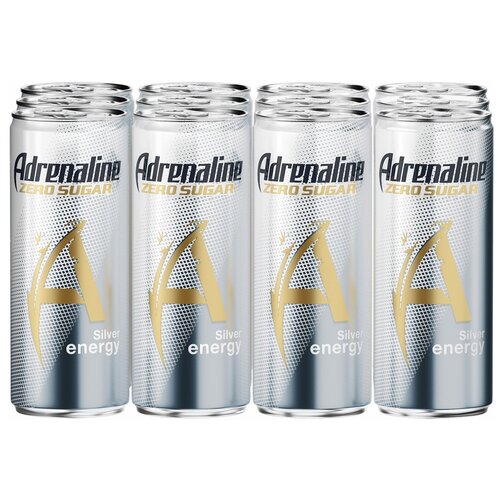 Напиток энергетический Adrenaline Rush Zero Sugar Silver Energy без сахара 0,25л