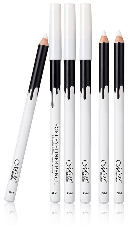 Карандаш разметочный белый Soft eyeliner pencil, упаковка 5шт.