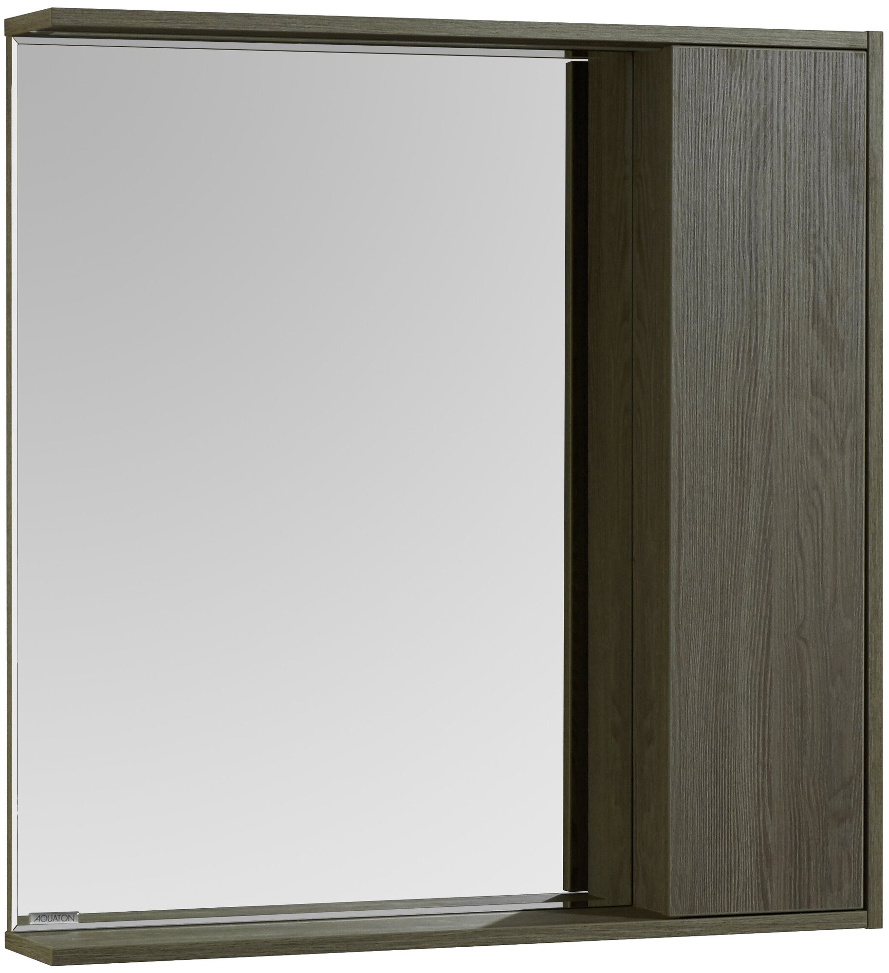 Зеркало Акватон Стоун 80х83,3см, арт. 1A228302SXC80, с подсветкой, 2 полки, грецкий орех - фотография № 1