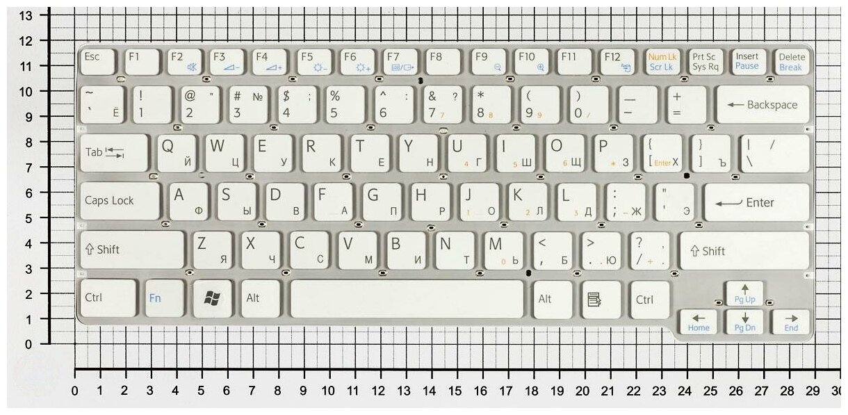 Клавиатура для ноутбука Sony Vaio VPC-CW1E1RWU белая без рамки