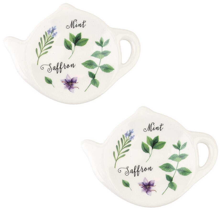 фото Набор подставок для чайного пакетика 2 шт. "Душистые травы", 12х9см, Dolomite, L2520951