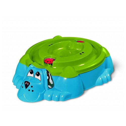 Песочница-бассейн PalPlay (Marian Plast) Собачка с крышкой 432, 65.5х116.5 см, голубой/зеленый