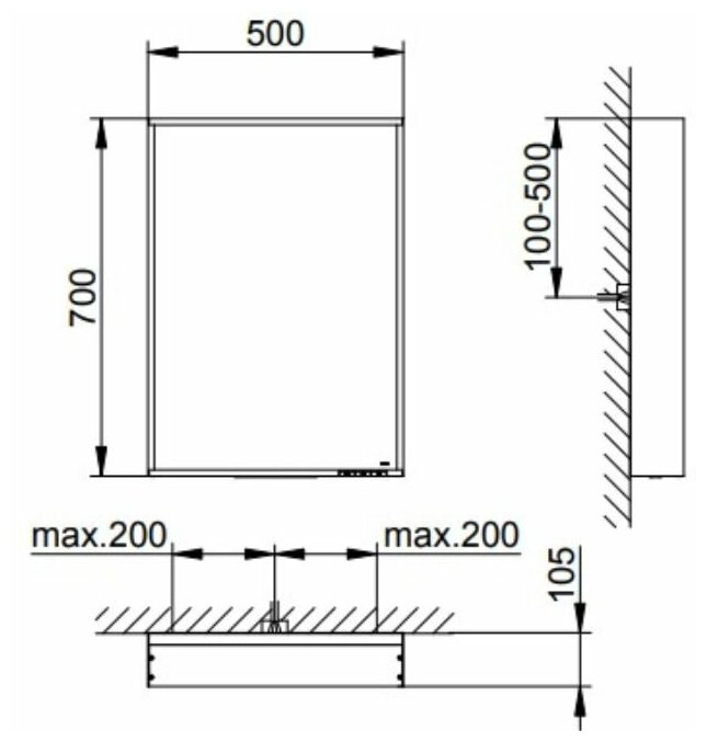 Keuco 33097292500 Plan Зеркало с подсветкой 800x105х700 мм, инокс матовый - фотография № 2