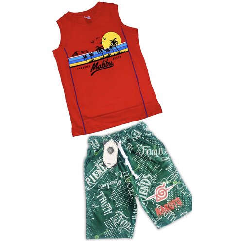Комплект одежды Bobonchik kids, размер 110, красный комплект одежды bobonchik kids размер 128 зеленый