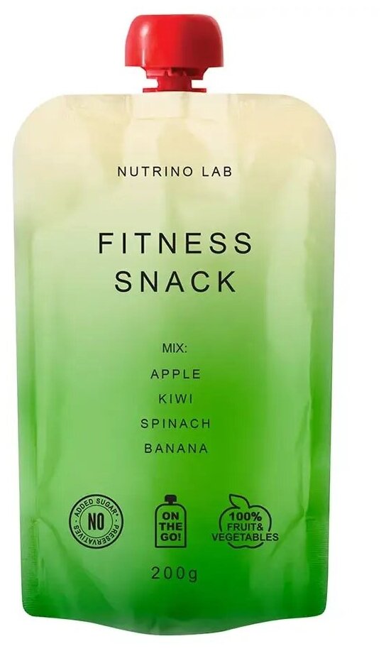 NUTRINO LAB Спортивное питание - смузи фруктовое яблоко киви шпинат и банан FITNESS MIX 200 гр