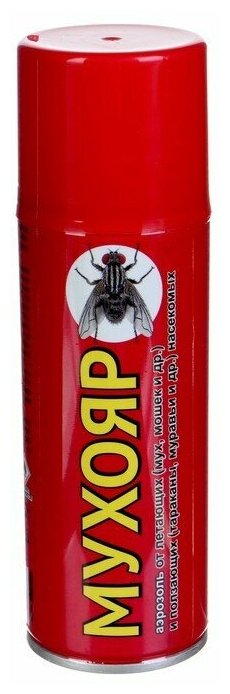 Аэрозоль Мухояр от мух тараканов клопов блох муравьев 180мл
