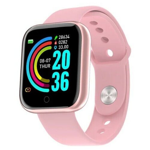 Умные часы Smart Watch i5s силиконовый, розовый
