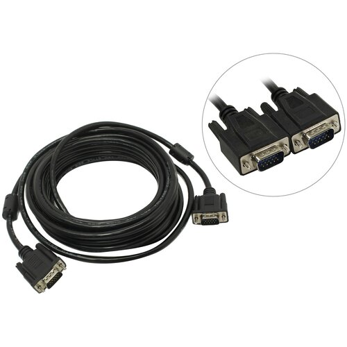 Кабель VGA 5Bites APC-133-075 Professional 15M-15M чёрный - 7.5 метров кабель vga 5bites apc 133 075 professional 15m 15m чёрный 7 5 метров