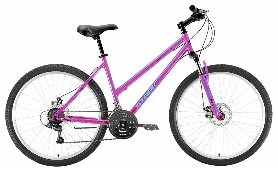 Женский горный велосипед с колесами 26" Stark'22 Luna 26.1 D Steel фиолетовый/голубой рама M (18") 21 скорость